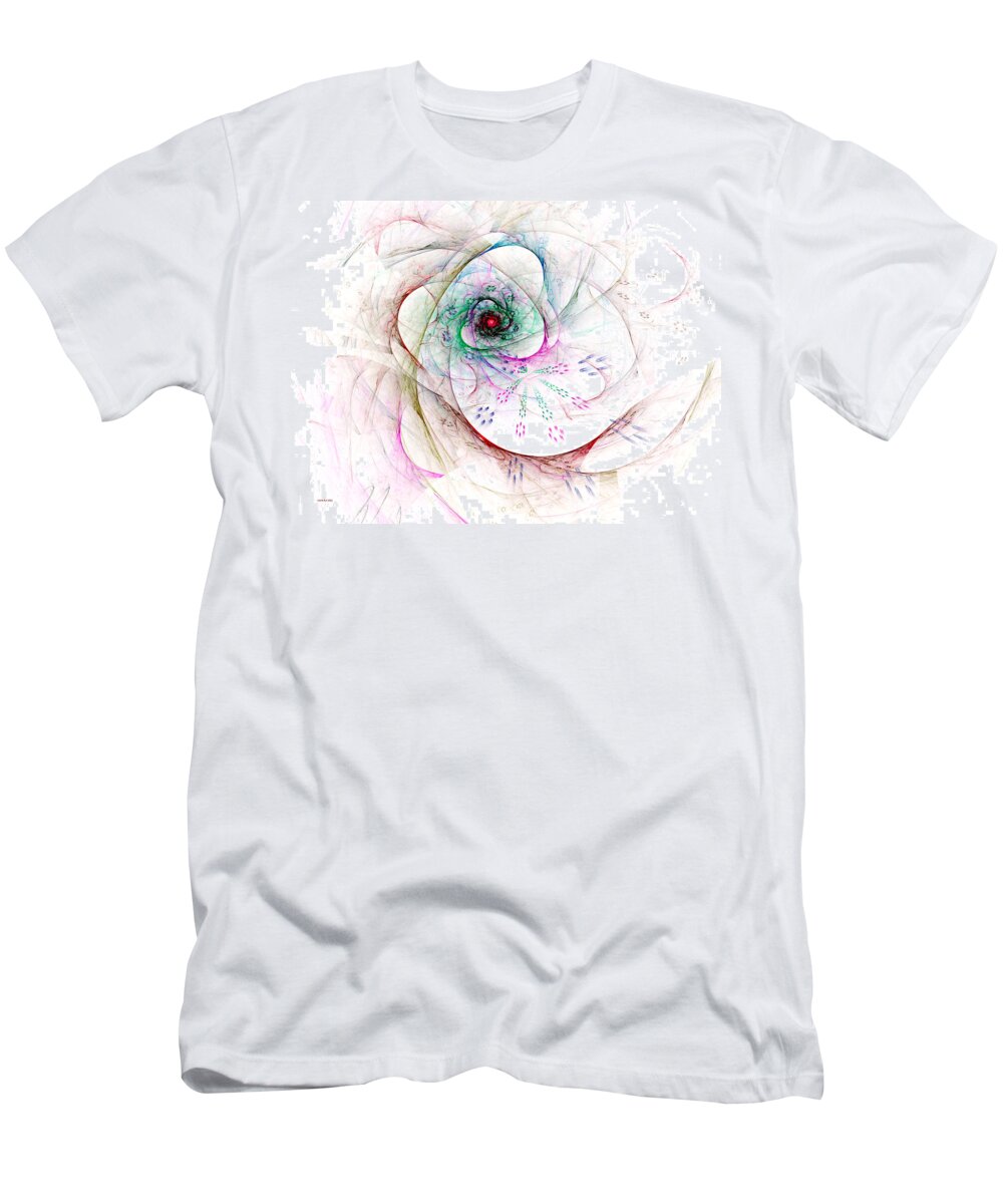 Abstract T-Shirt featuring the digital art Be Strong Little Flower by Claire Bull