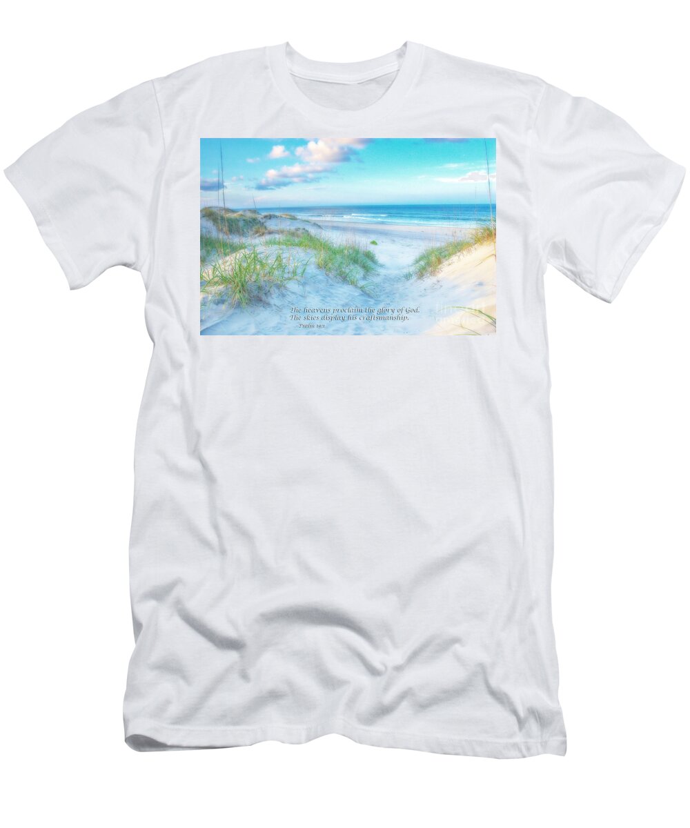 Beach T-Shirt featuring the photograph Beach Scripture Verse by Randy Steele