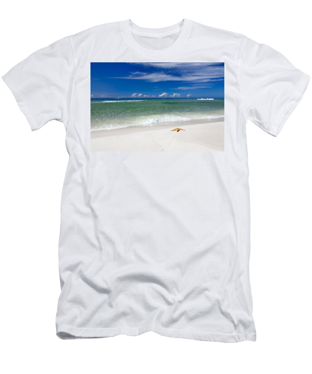 Postcard T-Shirt featuring the photograph Beach Splendour by Janet Fikar