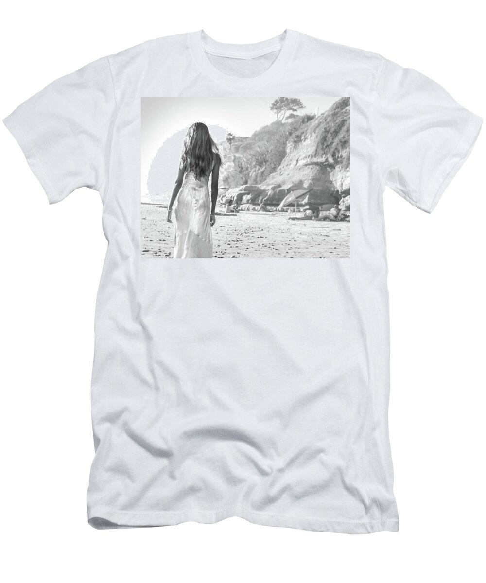 Beach T-Shirt featuring the photograph Beach Walk by Alison Frank