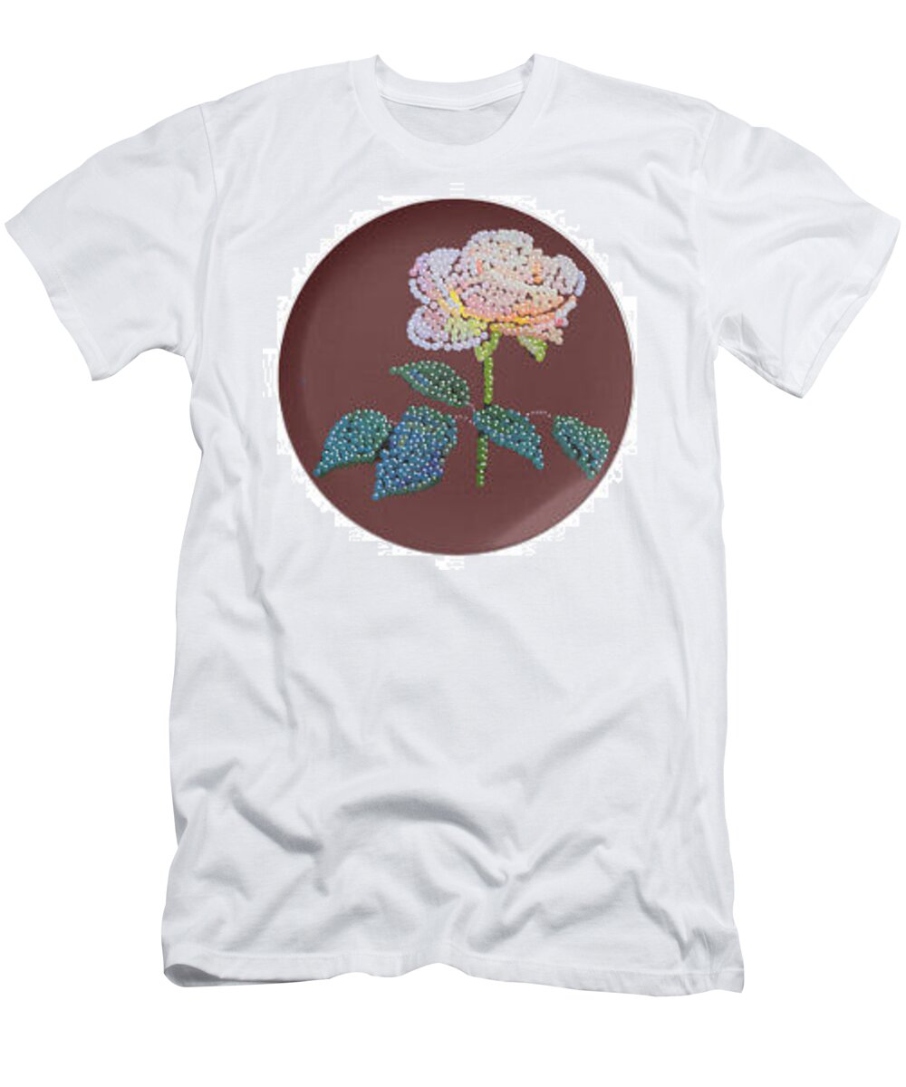  T-Shirt featuring the digital art Bedazzed Rose Plate by R Allen Swezey