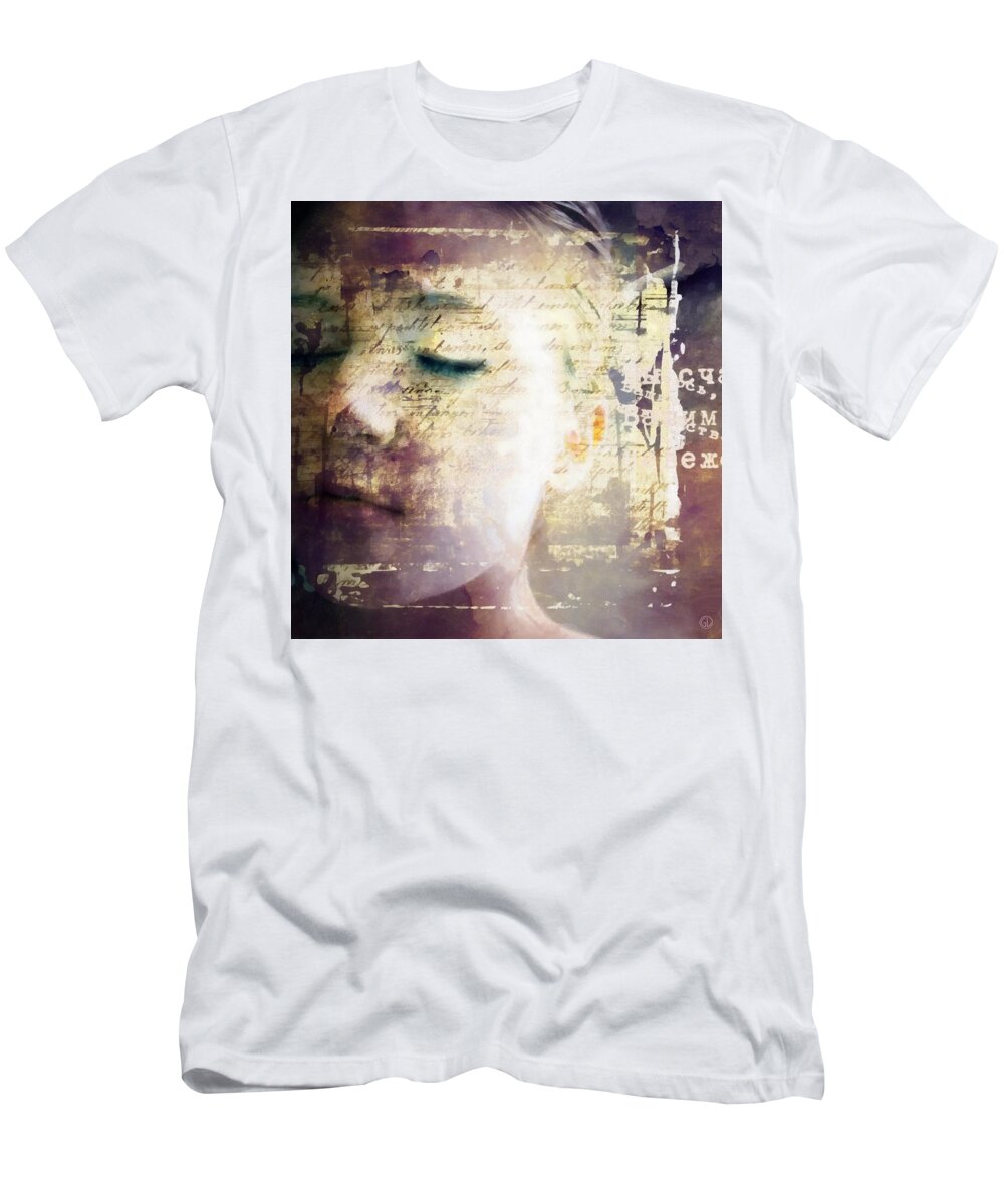 Woman T-Shirt featuring the digital art Behind the words by Gun Legler