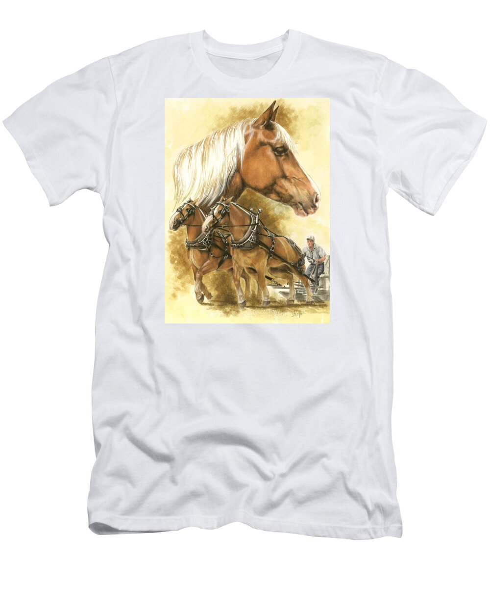 Equus T-Shirt featuring the mixed media Belgian by Barbara Keith