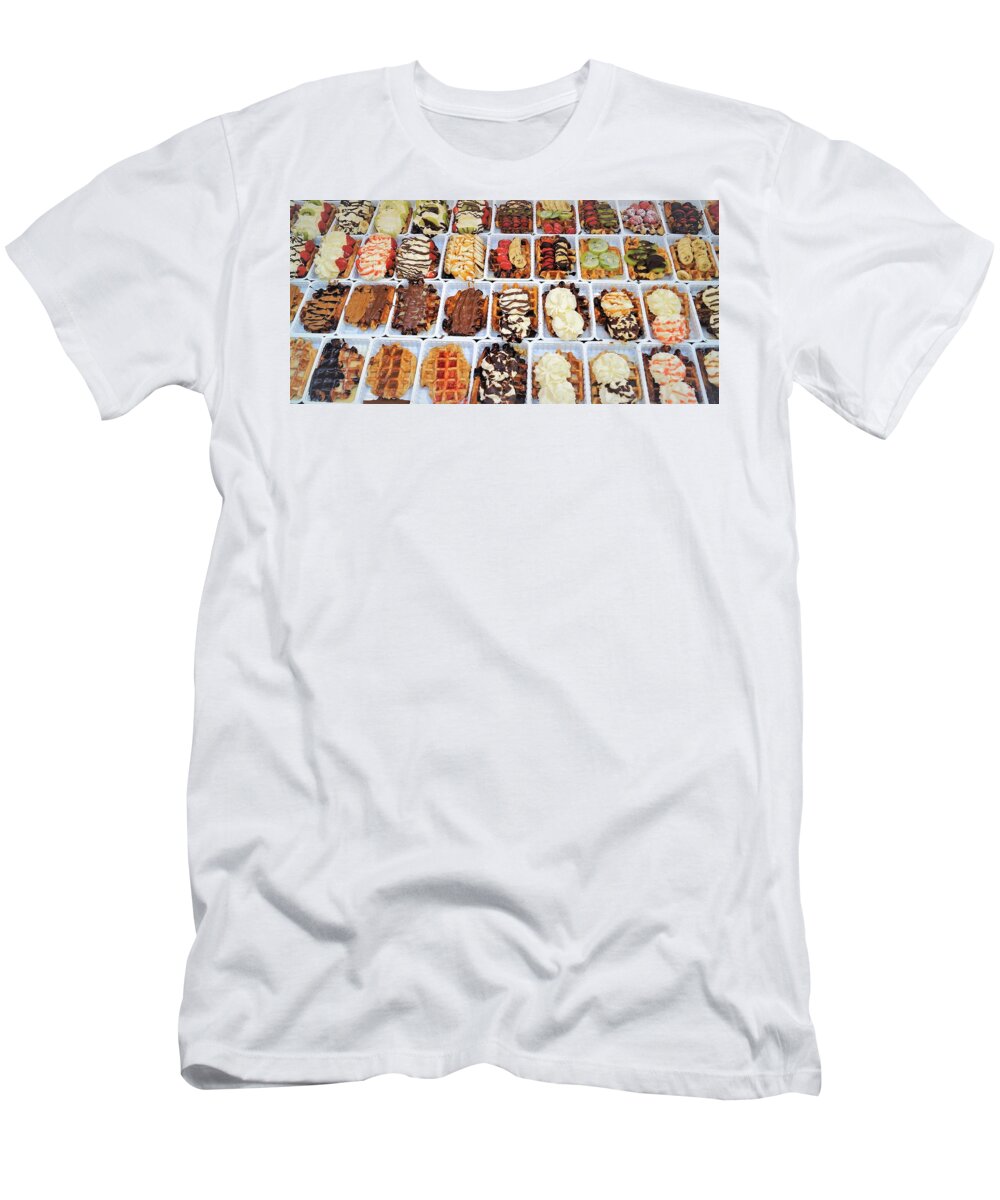 Waffles T-Shirt featuring the photograph Belgian waffles by Andrea Rea