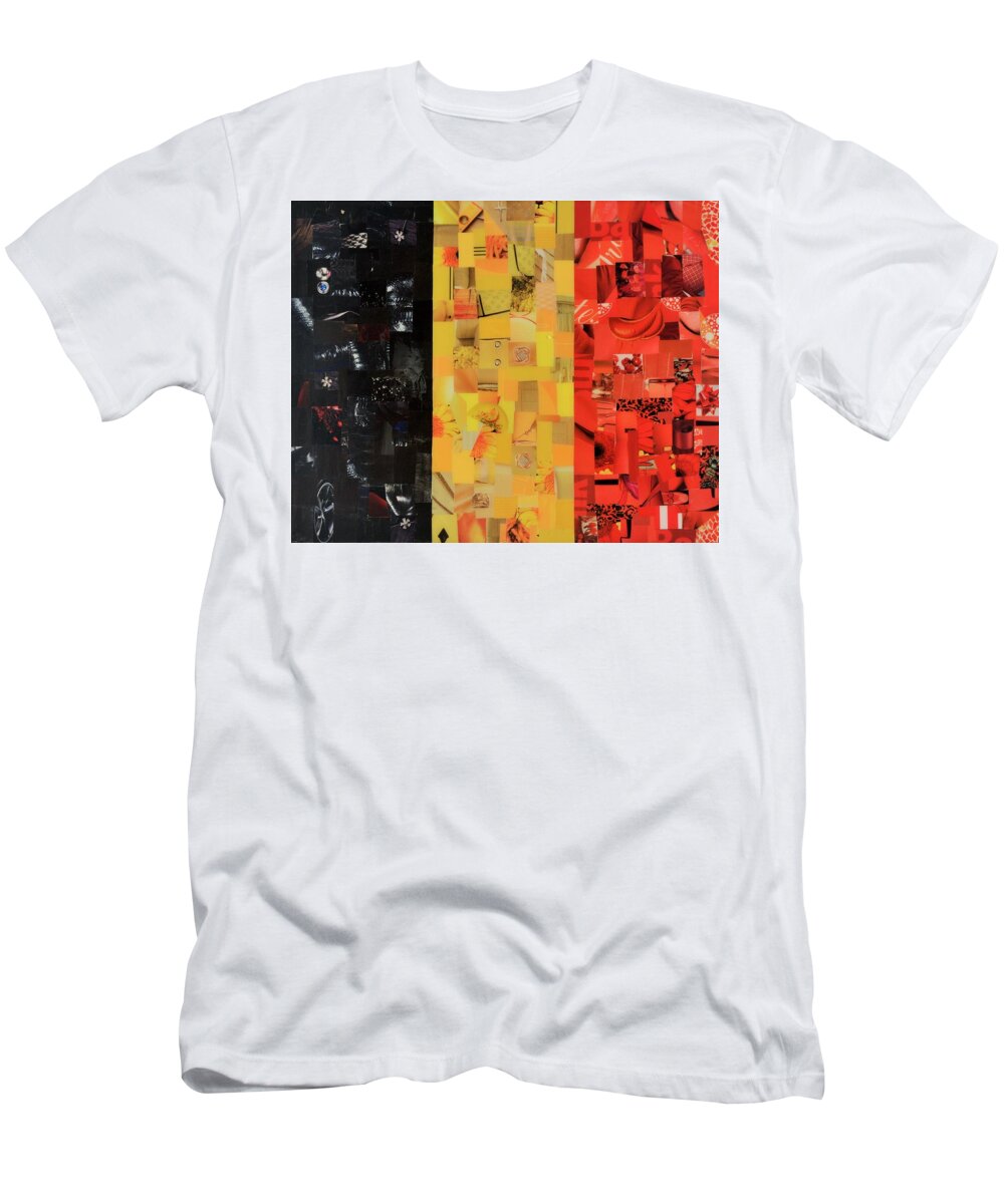 Belgium Flag T-Shirt featuring the mixed media Belgium Flag by Claudia Di Paolo