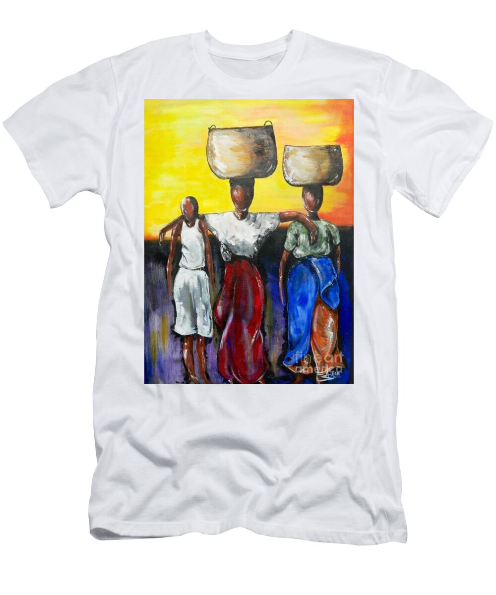 Travel T-Shirt featuring the painting Belize by Artist Ahmed Salam