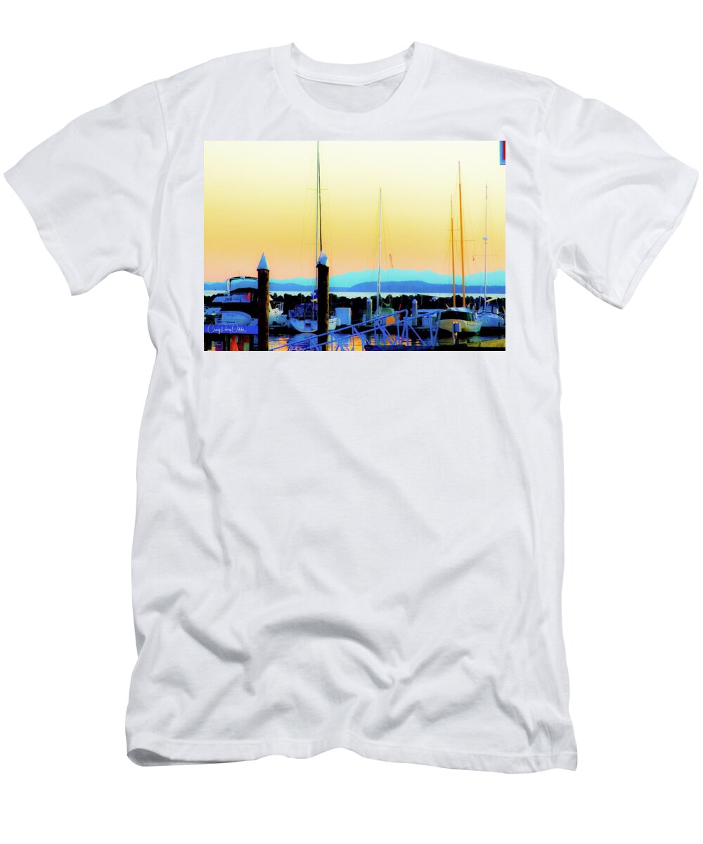 Bellingham Bay T-Shirt featuring the photograph Bellingham Bay pastels by Craig Perry-Ollila