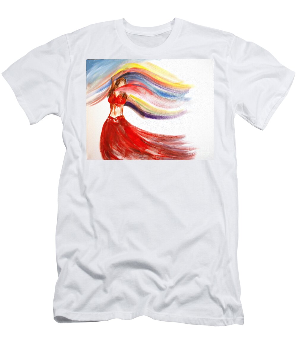 Belly Dancers T-Shirt featuring the painting Belly Dancer 2 by Julie Lueders 