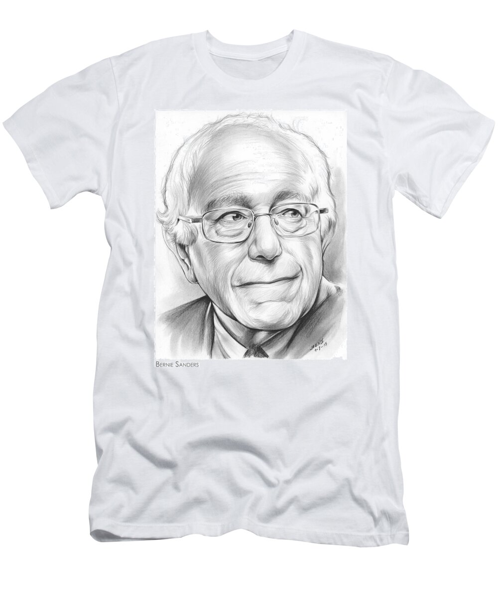 Bernie Sanders T-Shirt featuring the drawing Bernie Sanders by Greg Joens