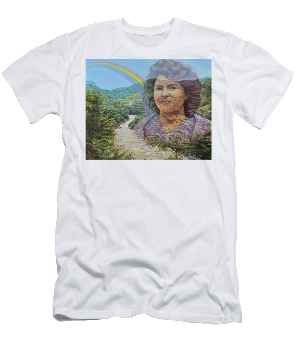 Berta Caceres T-Shirt featuring the painting Berta de Honduras by Miguel Tio