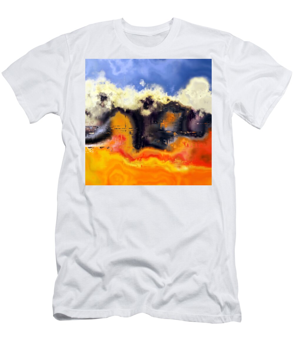Abstract T-Shirt featuring the digital art Beyond the Clouds i by Ronald Bolokofsky