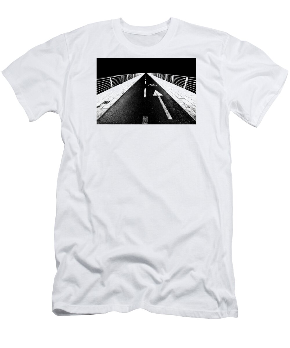 Bridge T-Shirt featuring the photograph Bike lane bridge by Ivan Slosar