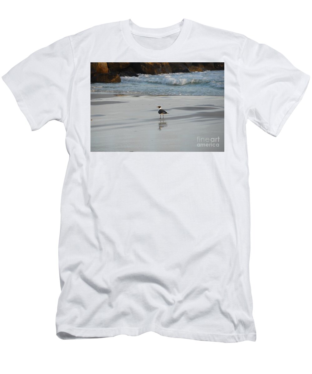 Ocean T-Shirt featuring the photograph Birdie Splash by Michelle Powell
