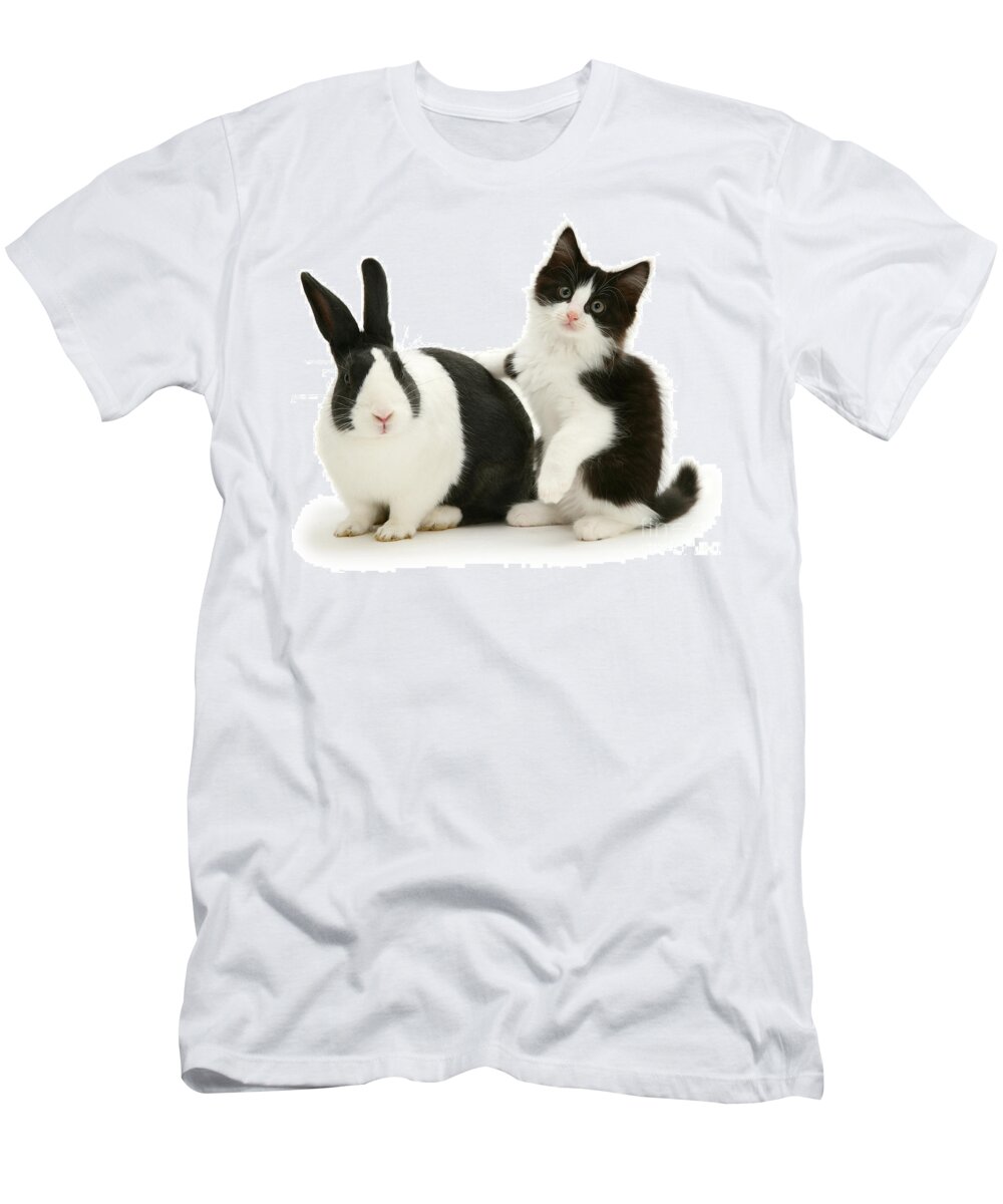 Black Dutch T-Shirt featuring the photograph Black and White Double Act by Warren Photographic
