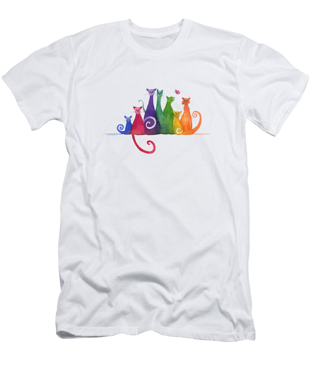 Blended Family T-Shirt featuring the painting Blended Family of Seven by Amy Kirkpatrick