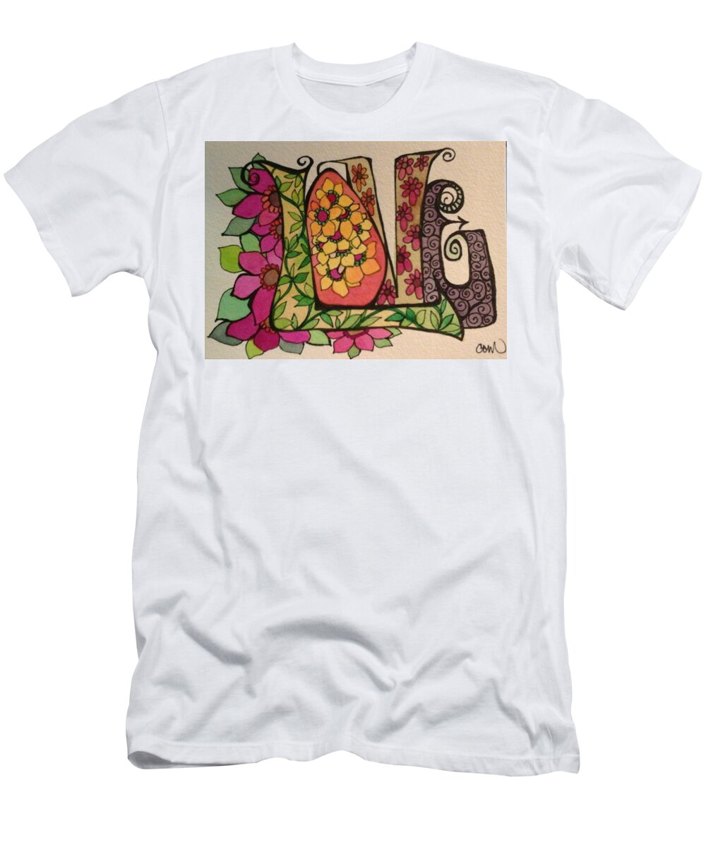 Love T-Shirt featuring the painting Blooming Love by Claudia Cole Meek