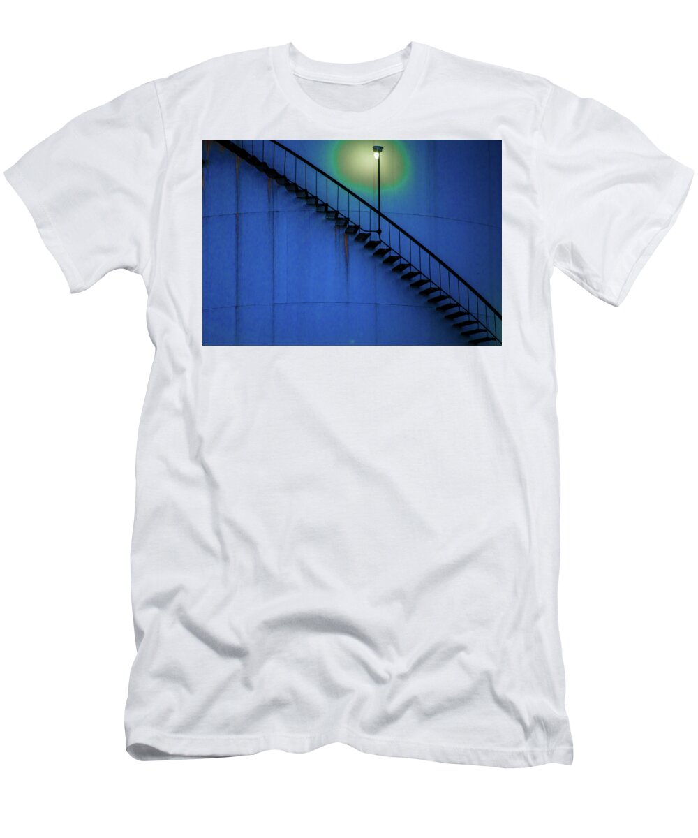 Cleveland T-Shirt featuring the photograph Blue Stairs by Stewart Helberg