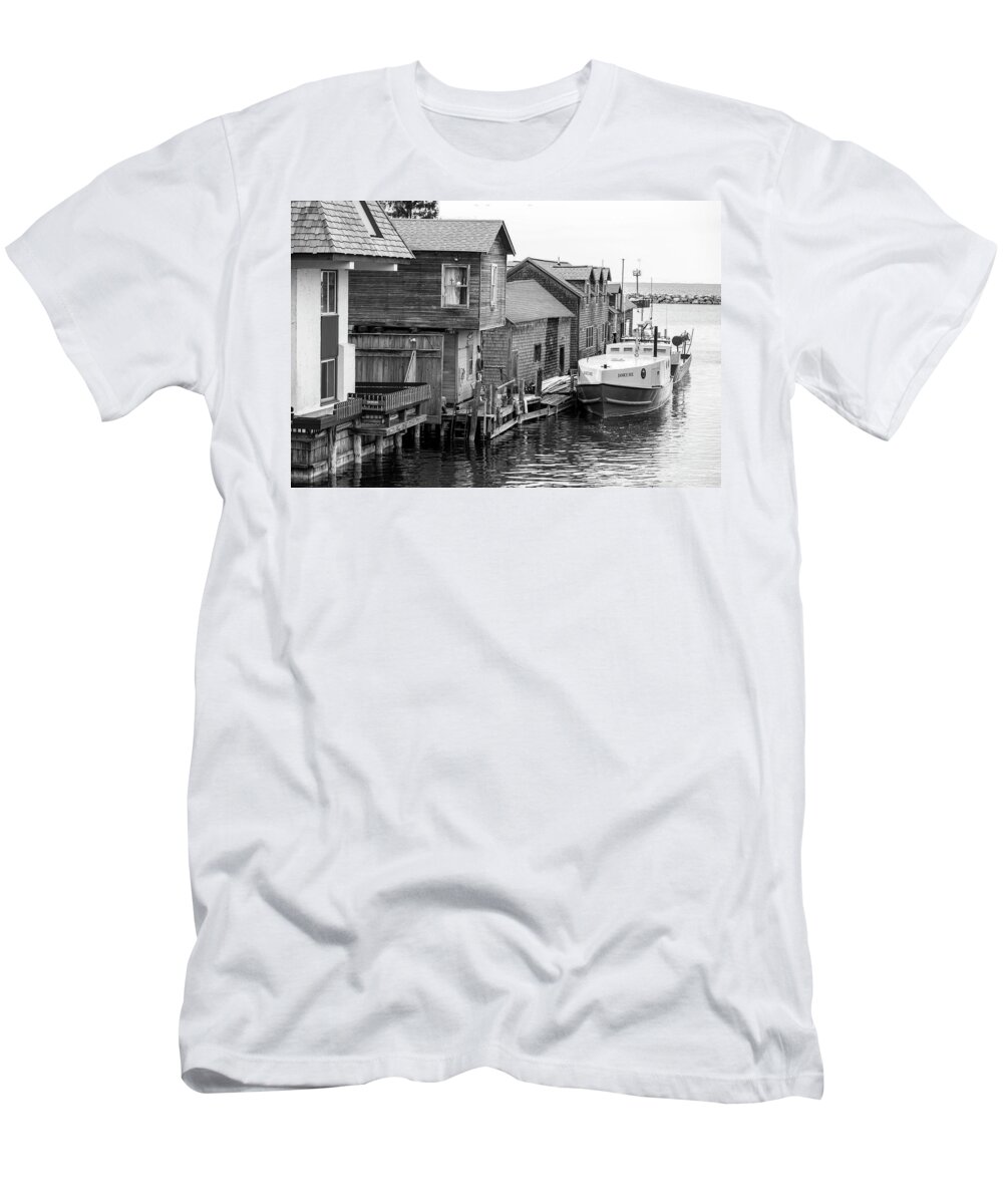 Fishing T-Shirt featuring the photograph Boat Dock in Leland Michigan by John McGraw