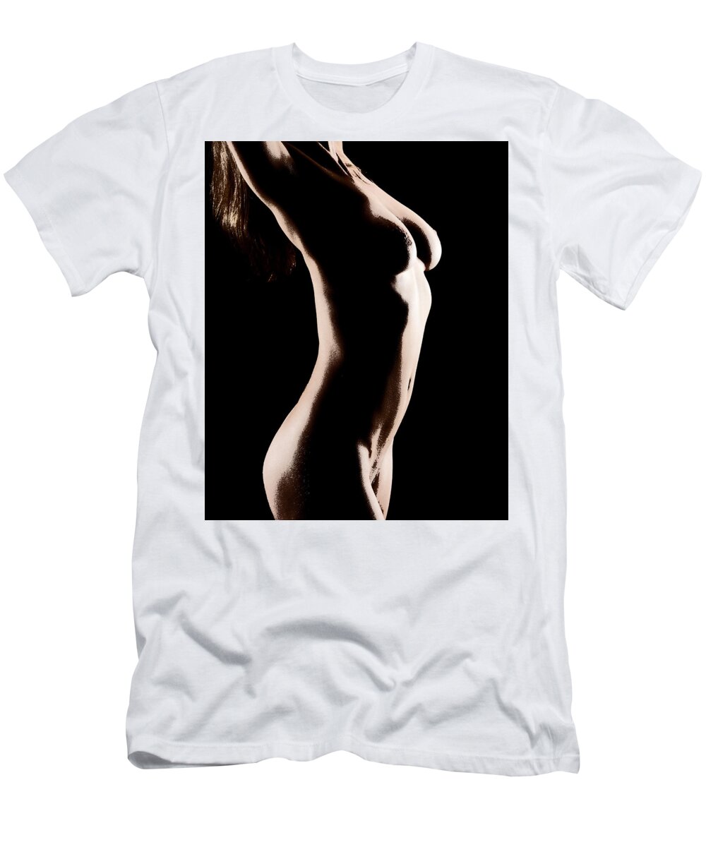 Nude T-Shirt featuring the photograph Bodyscape 542 by Michael Fryd