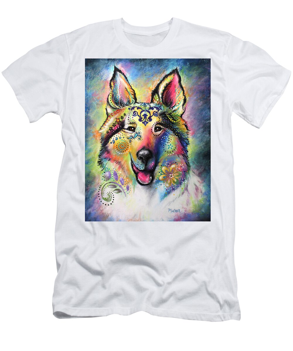 Boho Collie T-Shirt featuring the pastel Collie by Patricia Lintner