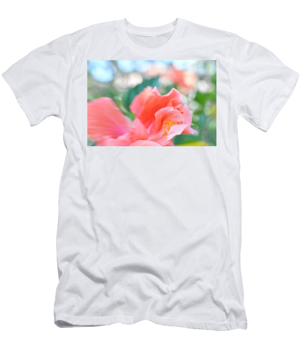 Flower T-Shirt featuring the photograph Bokeh Hibiscus by Artful Imagery