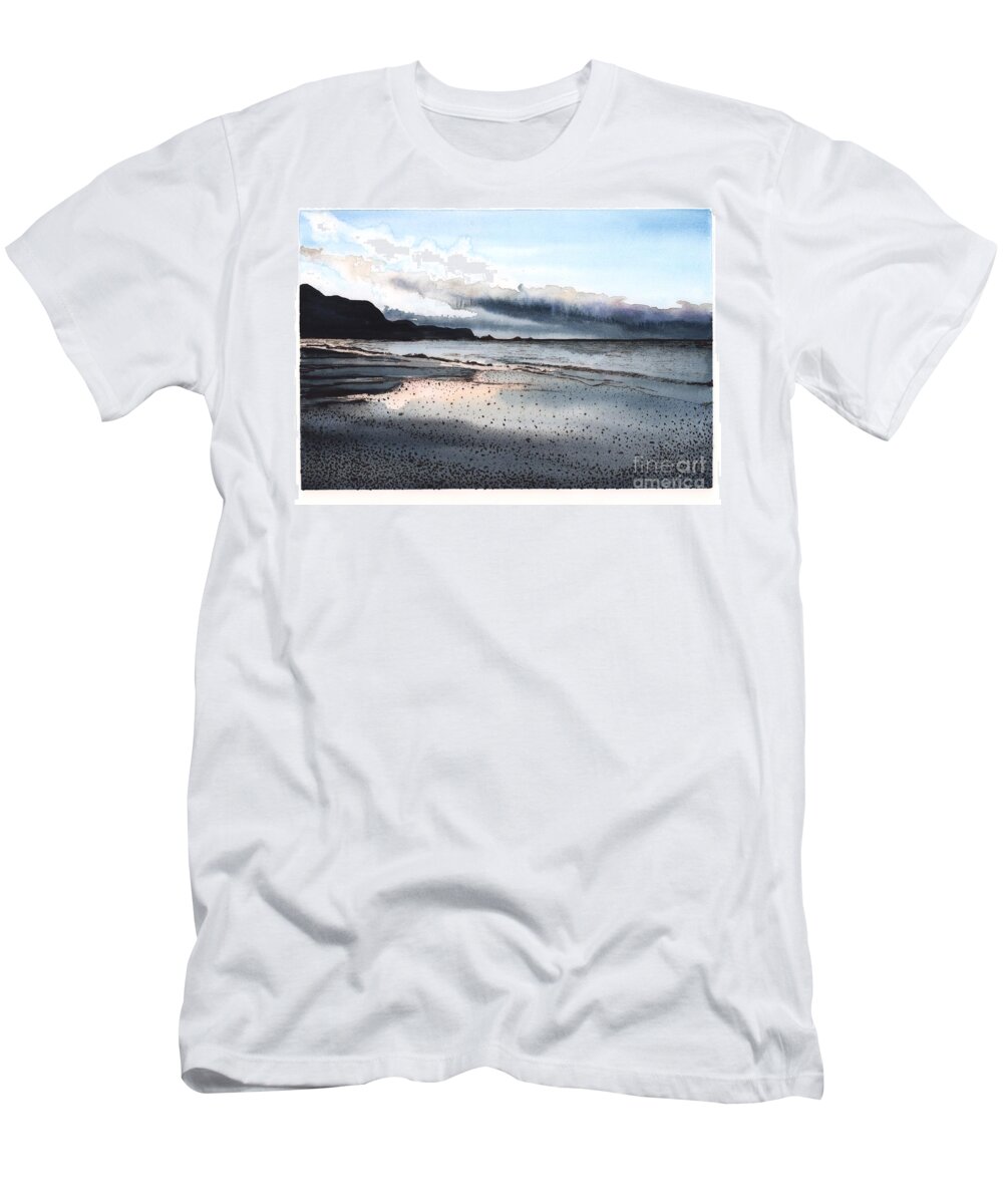 Bolinas T-Shirt featuring the painting Bolinas Lagoon by Hilda Wagner