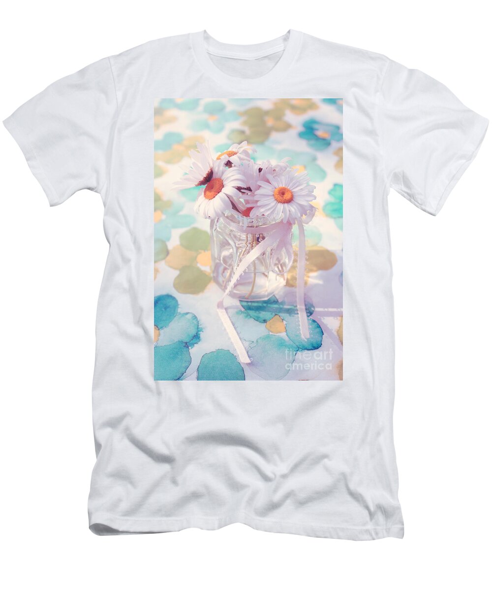 Daisies T-Shirt featuring the photograph Bonheur en Pot 03 - s02a by Aimelle Ml