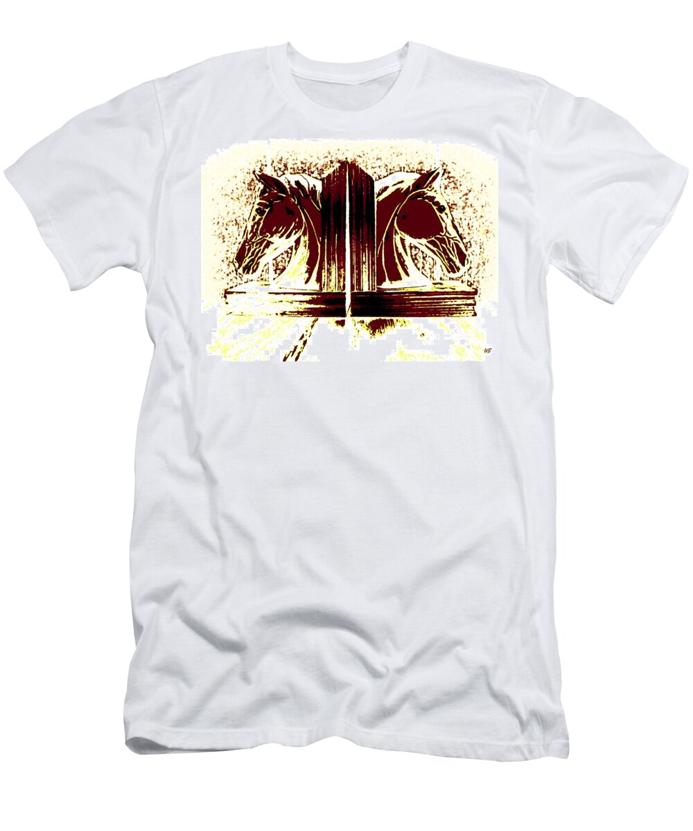 Horses T-Shirt featuring the digital art Bookend Buddies by Will Borden