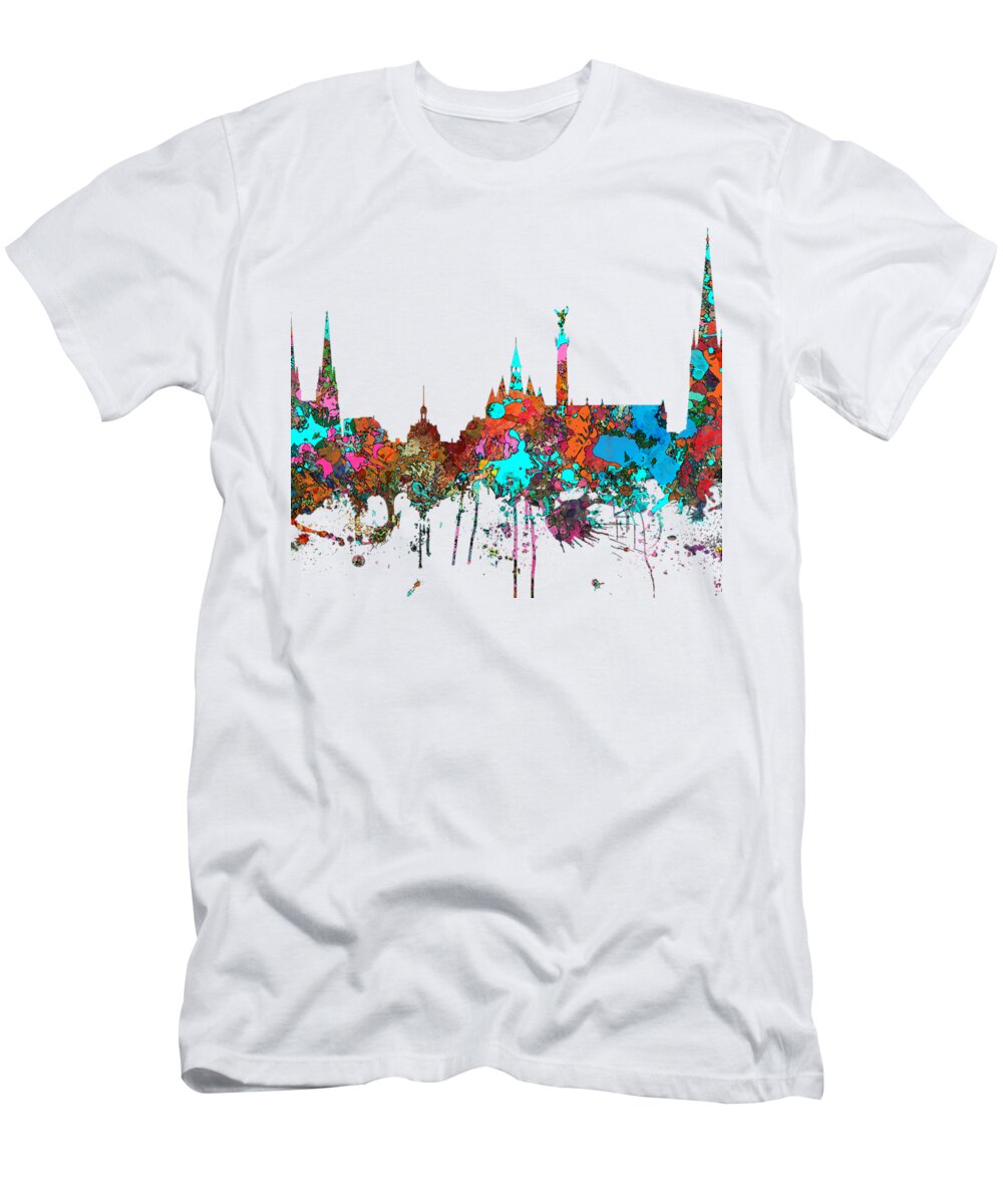 Bordeaux France Skyline T-Shirt featuring the digital art Bordeaux France Skyline by Marlene Watson