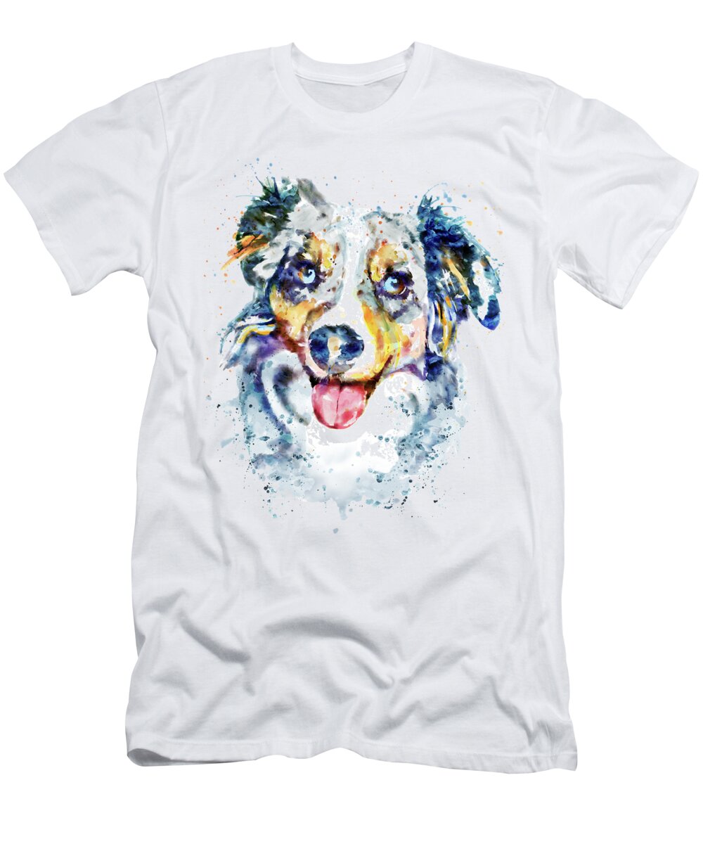 Marian Voicu T-Shirt featuring the painting Border Collie by Marian Voicu