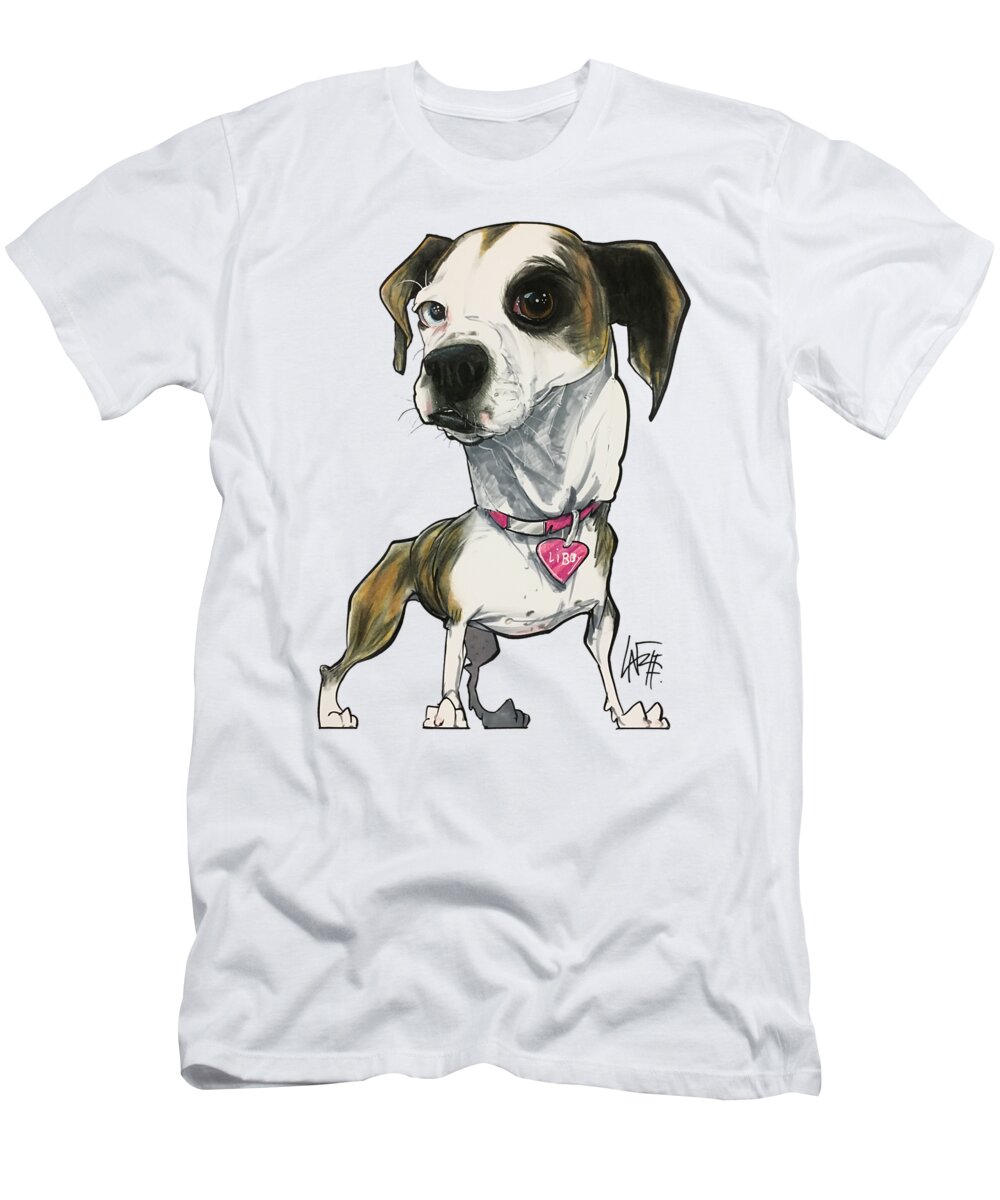 Bosco T-Shirt featuring the drawing Bosco 7-1502 LIBBY by Canine Caricatures By John LaFree