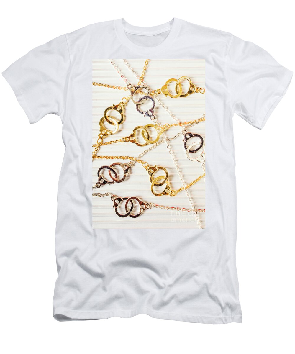 Handcuffs T-Shirt featuring the photograph Bound by love by Jorgo Photography