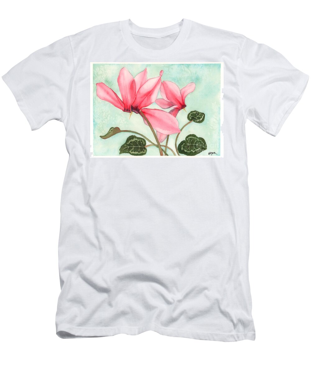 Cyclamen T-Shirt featuring the painting Bounty by Hilda Wagner