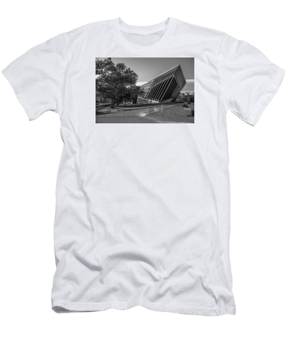 Michigan State T-Shirt featuring the photograph Brad Art Museum Black and White 2 by John McGraw