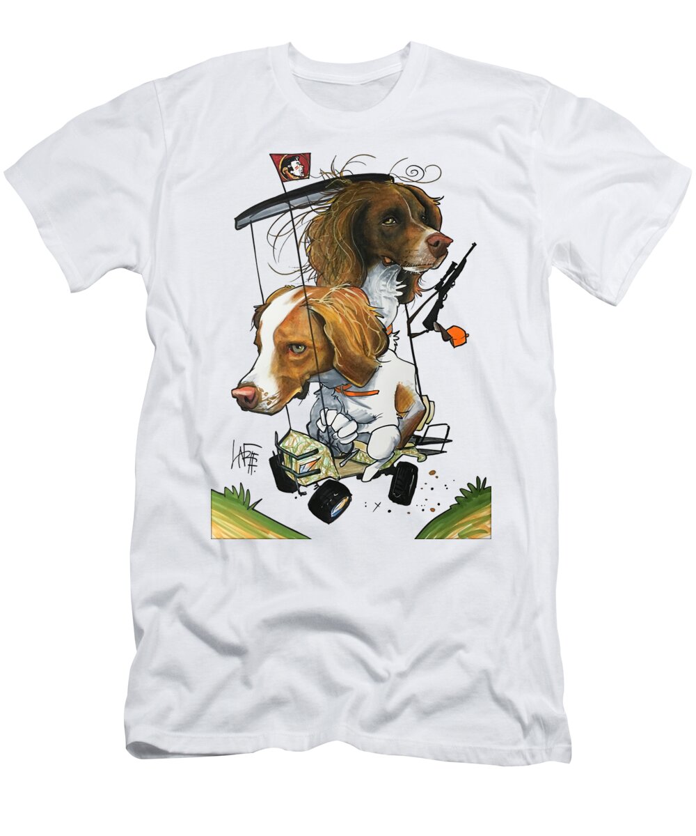 Pet Portrait T-Shirt featuring the drawing Branch 3347 by John LaFree