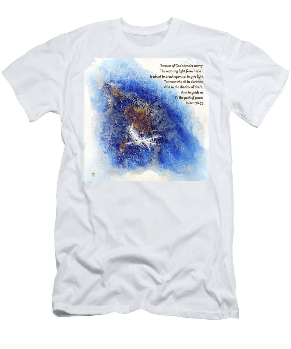 Christian T-Shirt featuring the painting Breakthrough with scripture by Vicki Hawkins