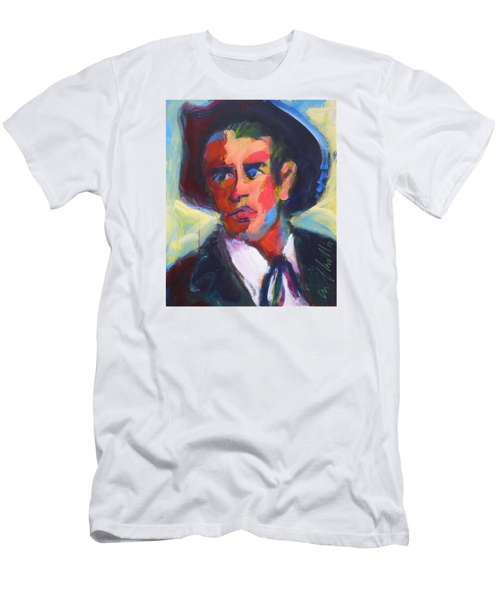 Maverick T-Shirt featuring the painting Bret Maverick by Les Leffingwell