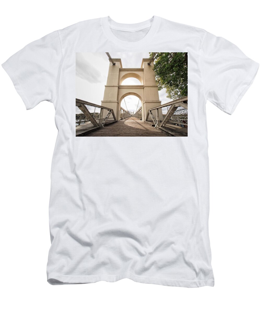 Cables T-Shirt featuring the photograph Bridge Cable Tower by Buck Buchanan