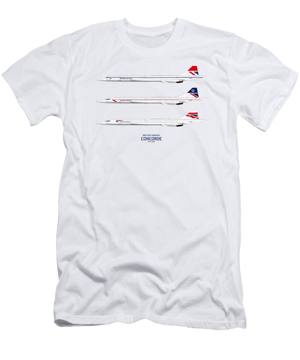 Concorde T-Shirt featuring the digital art British Airways Concordes 1976 to 2003 by Steve H Clark Photography
