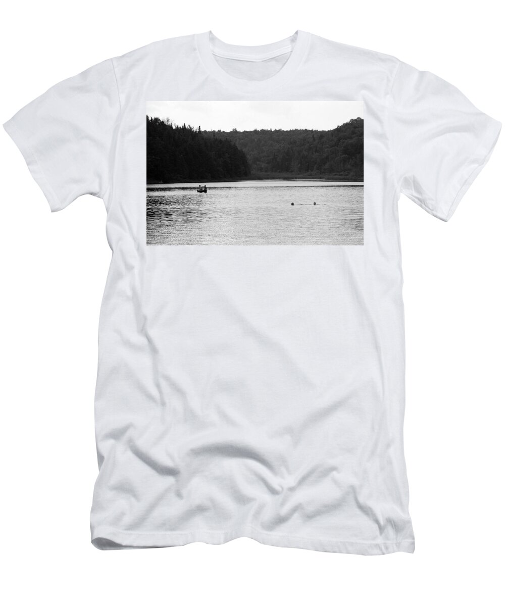 America T-Shirt featuring the photograph Brookfield, Vt - Swimming Hole 2006 BW by Frank Romeo