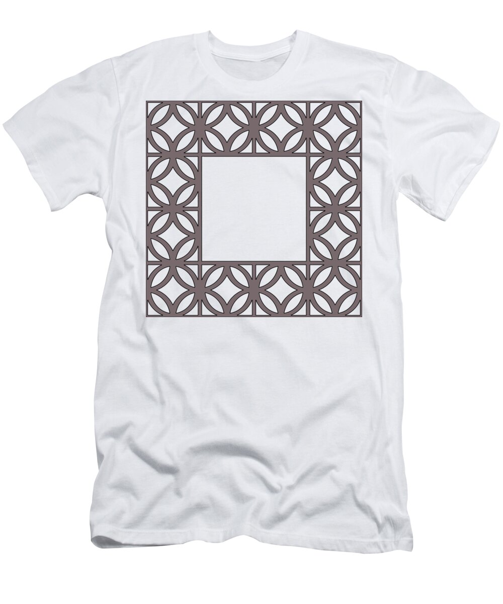 Brown Circles And Squares T-Shirt featuring the digital art Brown Circles and Squares by Chuck Staley