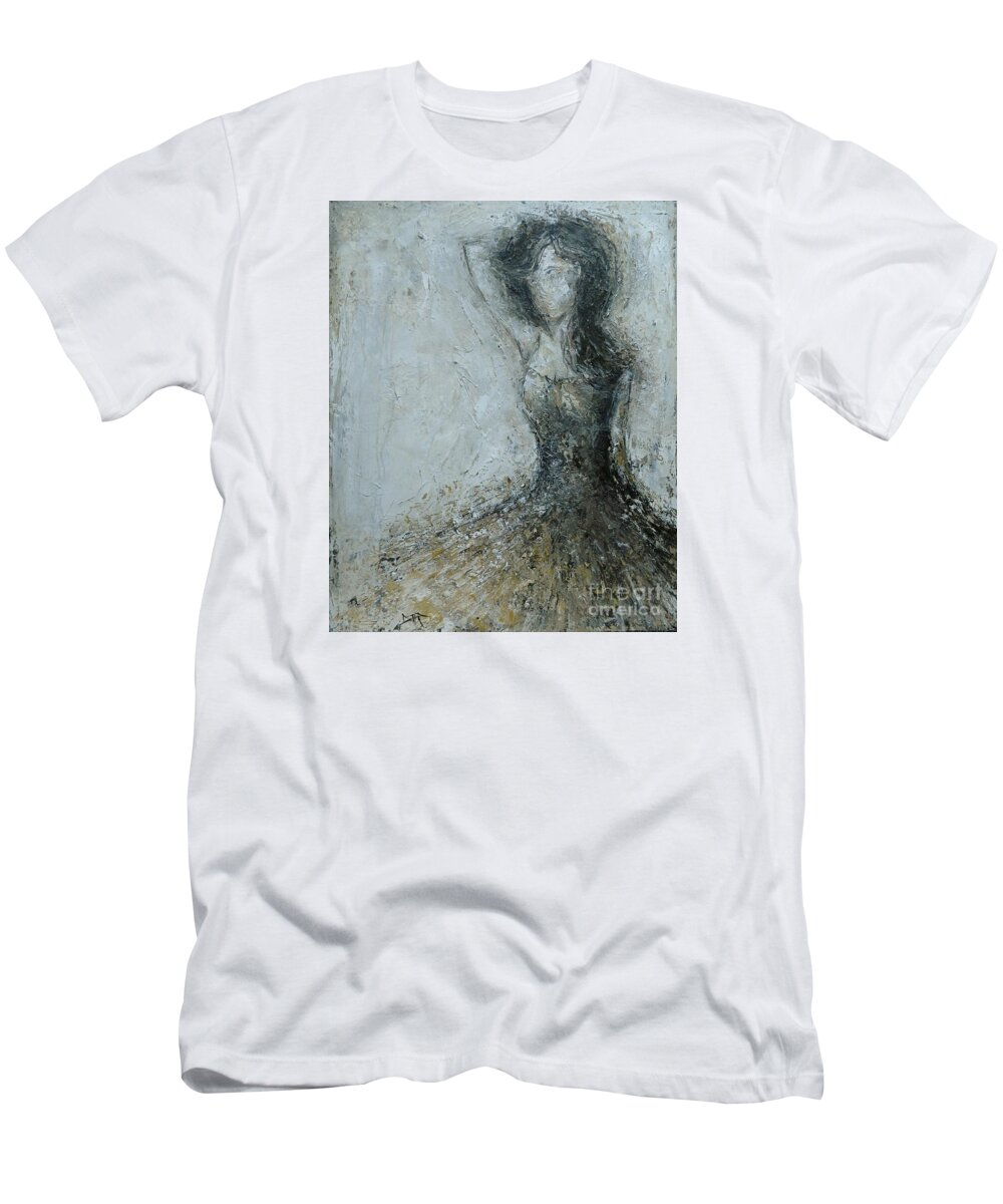 Girl T-Shirt featuring the painting Brown-eyed Girl by Dan Campbell
