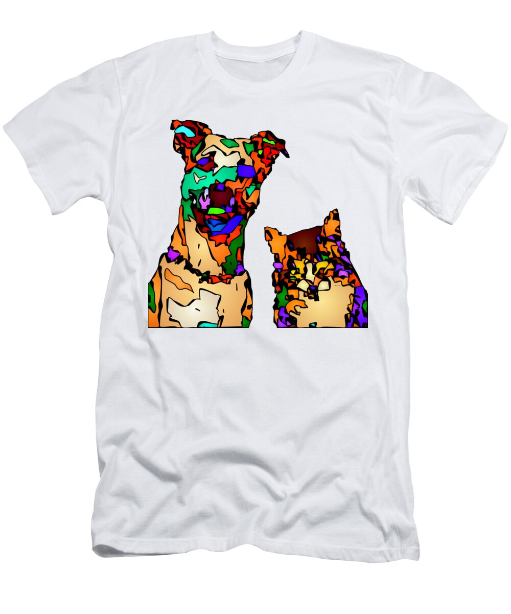 Dog T-Shirt featuring the digital art Buddies for Life. Pet Series by Rafael Salazar
