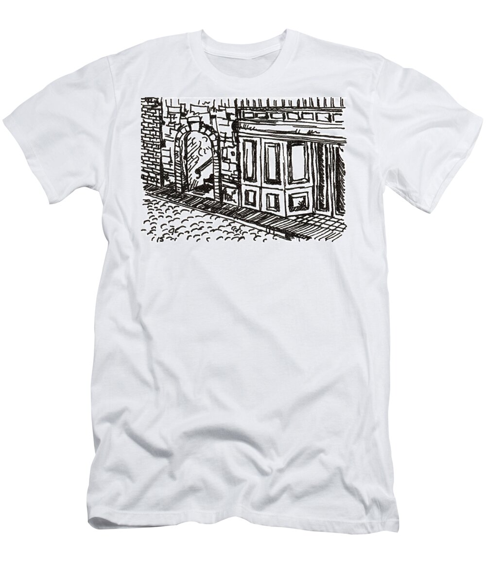 Building T-Shirt featuring the drawing Buildings 2 2015 - ACEO by Joseph A Langley