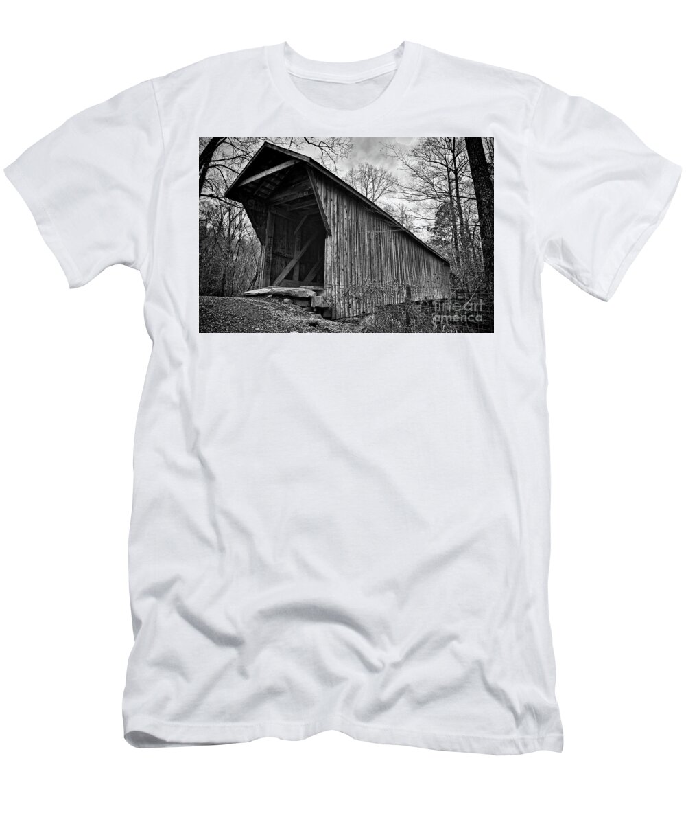 Bridge T-Shirt featuring the photograph Bunker Hill Covered Bridge by Randy Rogers