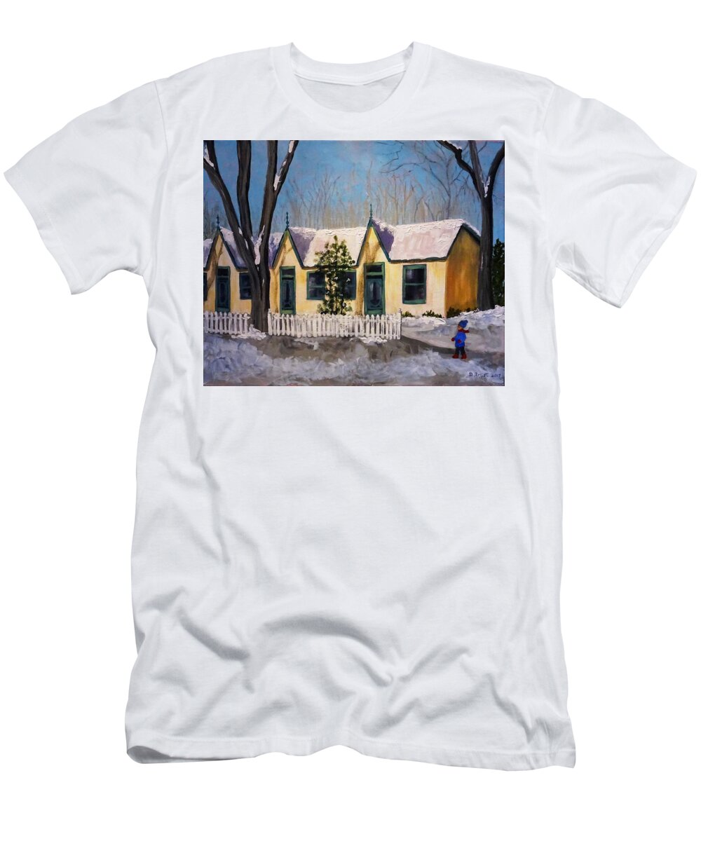 Acrylic T-Shirt featuring the painting Cabbagetown Christmas by Diane Arlitt