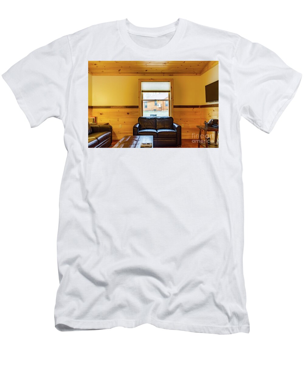 Rental T-Shirt featuring the photograph Cabin Interior 8 by William Norton