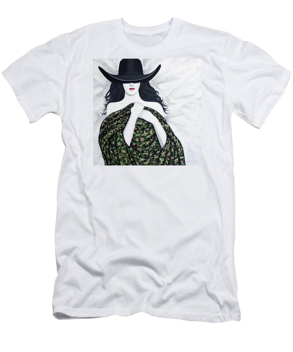 Military Camouflage T-Shirt featuring the painting Camo by Lance Headlee