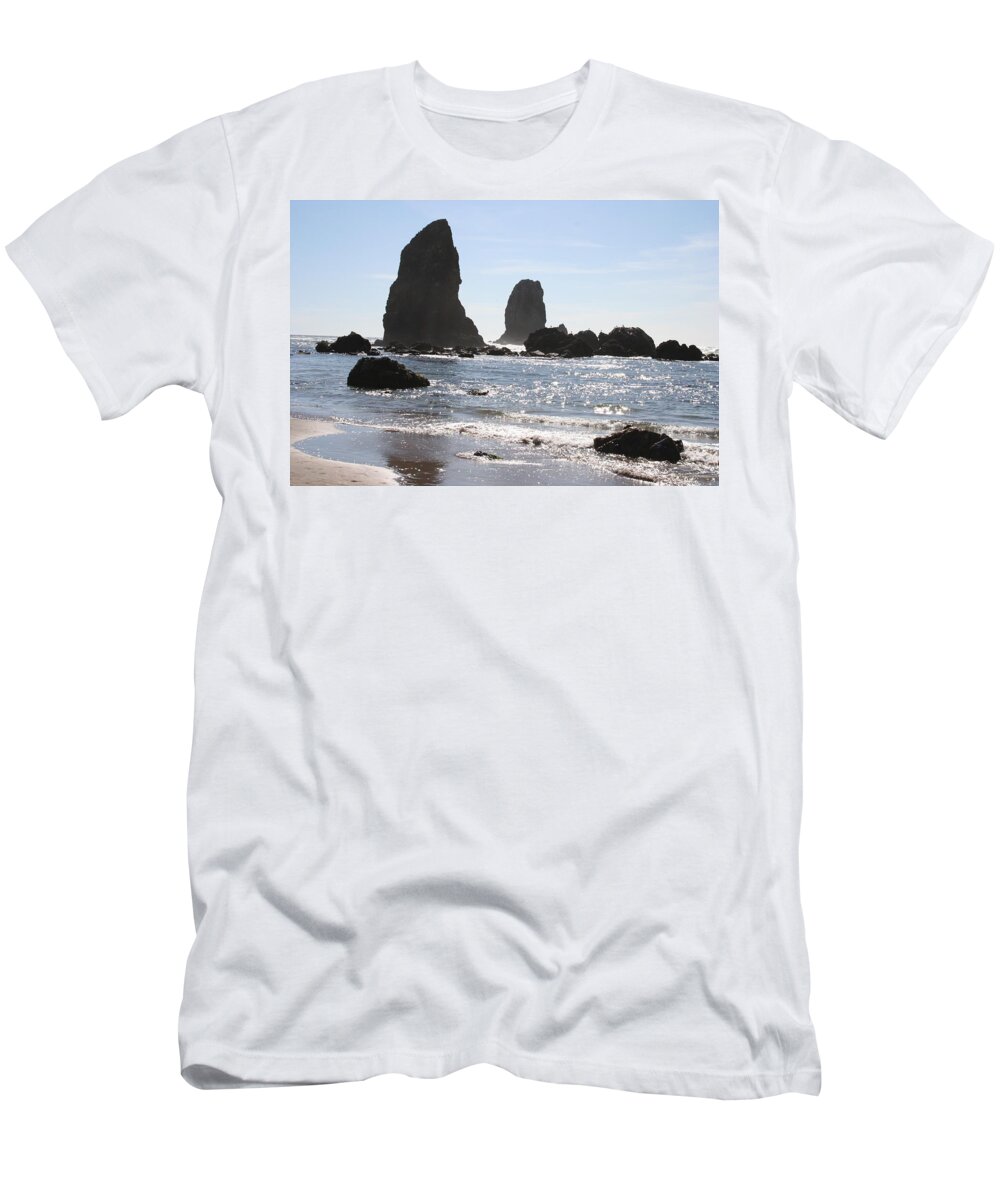 Sea T-Shirt featuring the photograph Cannon Beach II by Quin Sweetman