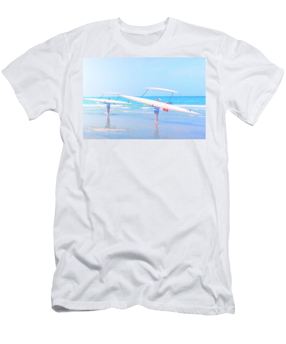 Canoes T-Shirt featuring the photograph Canoe Ladies by Richard Omura